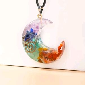Chakra Orgonite Moon Necklace